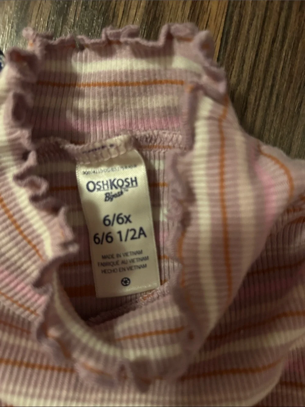 OshKosh B'gosh Girls' Long Sleeve Floral Navy and Pink Stripe Mock Neck Tops